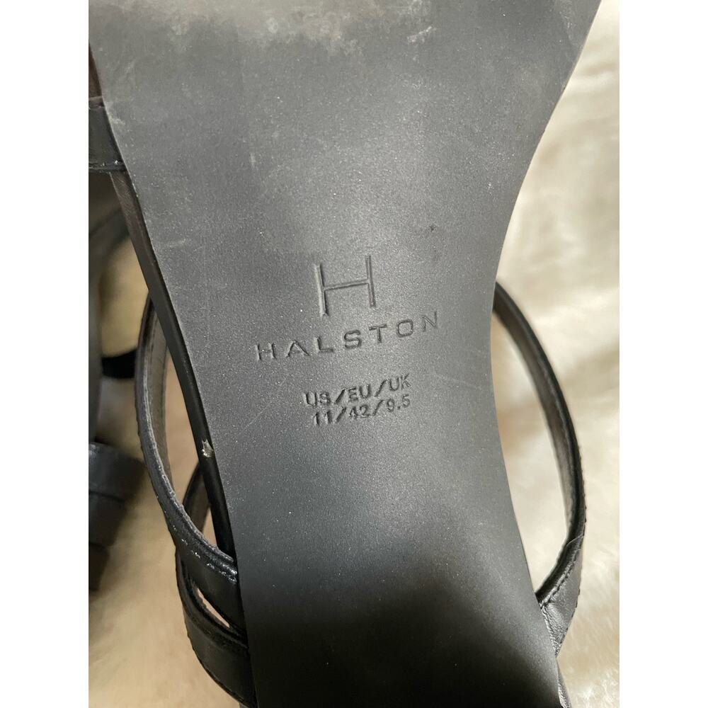 H Halston Black Strap Heels - Picture 3 of 3